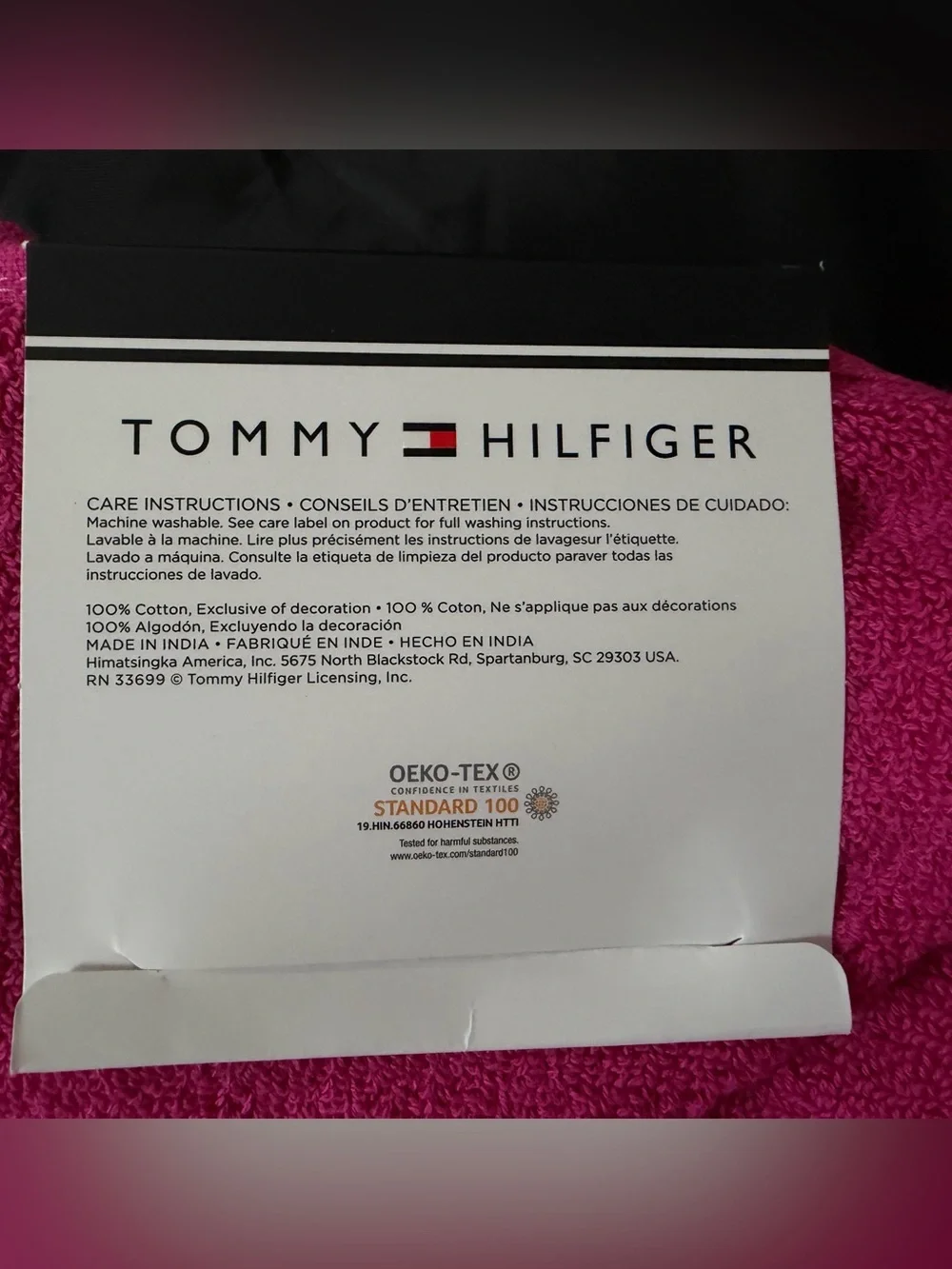 Tommy Hilfiger 10 Piece Vibrant Pink Cotton Bath Towel and Wash Cloth Set